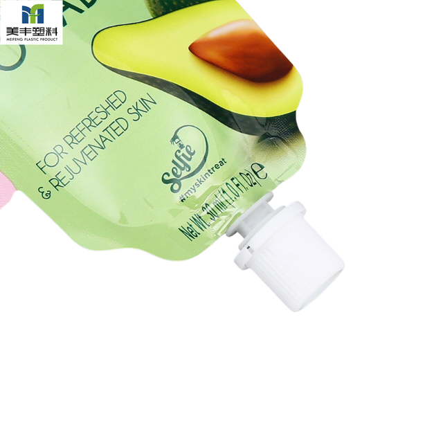 Фасовочный косметический спаут-пакет необычной формы | Пакет с дозатором для кремов, масок и косметических средств